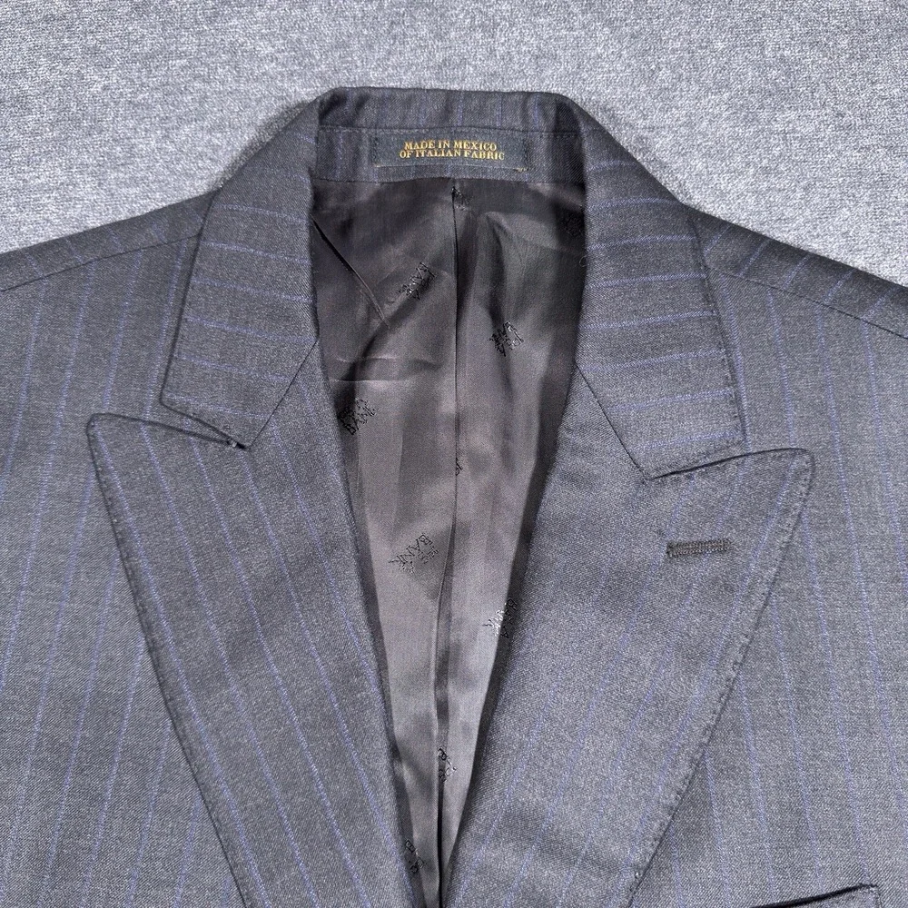 Jos A Bank Reserve Blazer 42R Navy Blue Pinstripe Reda 1865 100% Wool Jacket